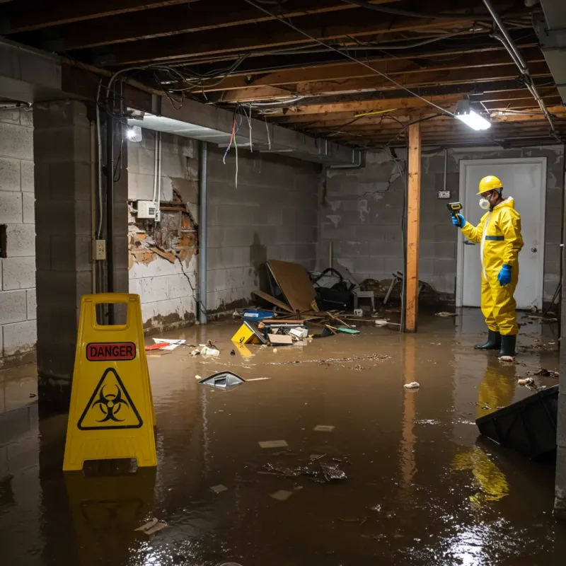 Flooded Basement Electrical Hazard in Logan County, KY Property